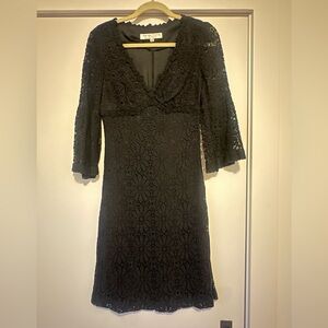 Trina Turk Black Lace Long Sleeve Dress